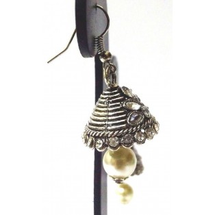 Silver Oxidized Earring Ethnic Imitation Tradition Jewelry Hook Dangle Drop EA30